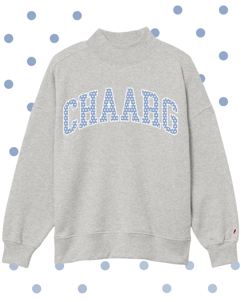Varsity Polka Dot Mockneck